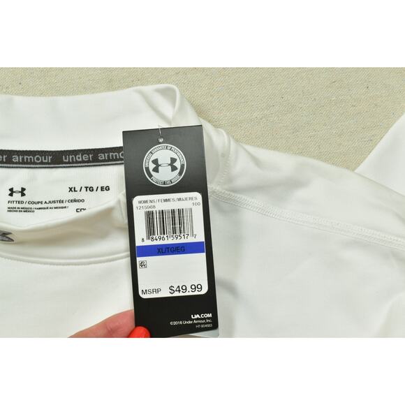Under Armour Women's Fitted Coldgear Mock Neck Long SleeveWhite Size XL NEW - Picture 8 of 8
